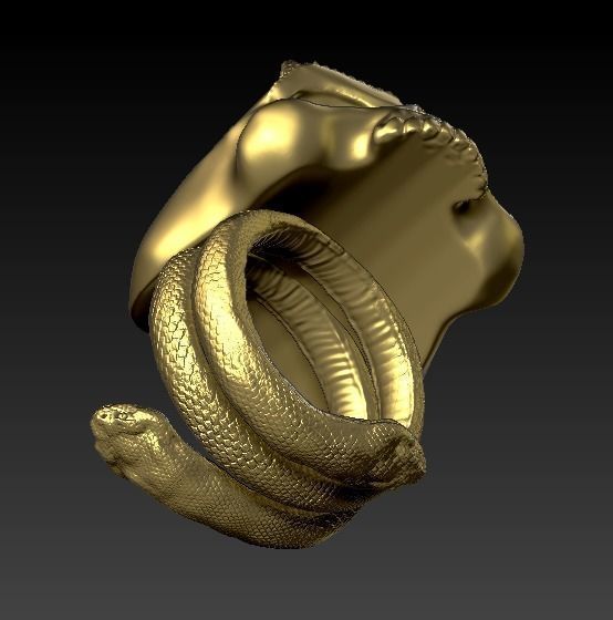Demon skull ring  3D print model_2