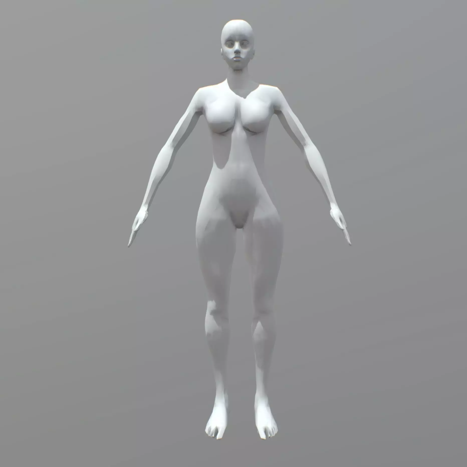 Low-Poly Female Body Low-poly 3D model_0