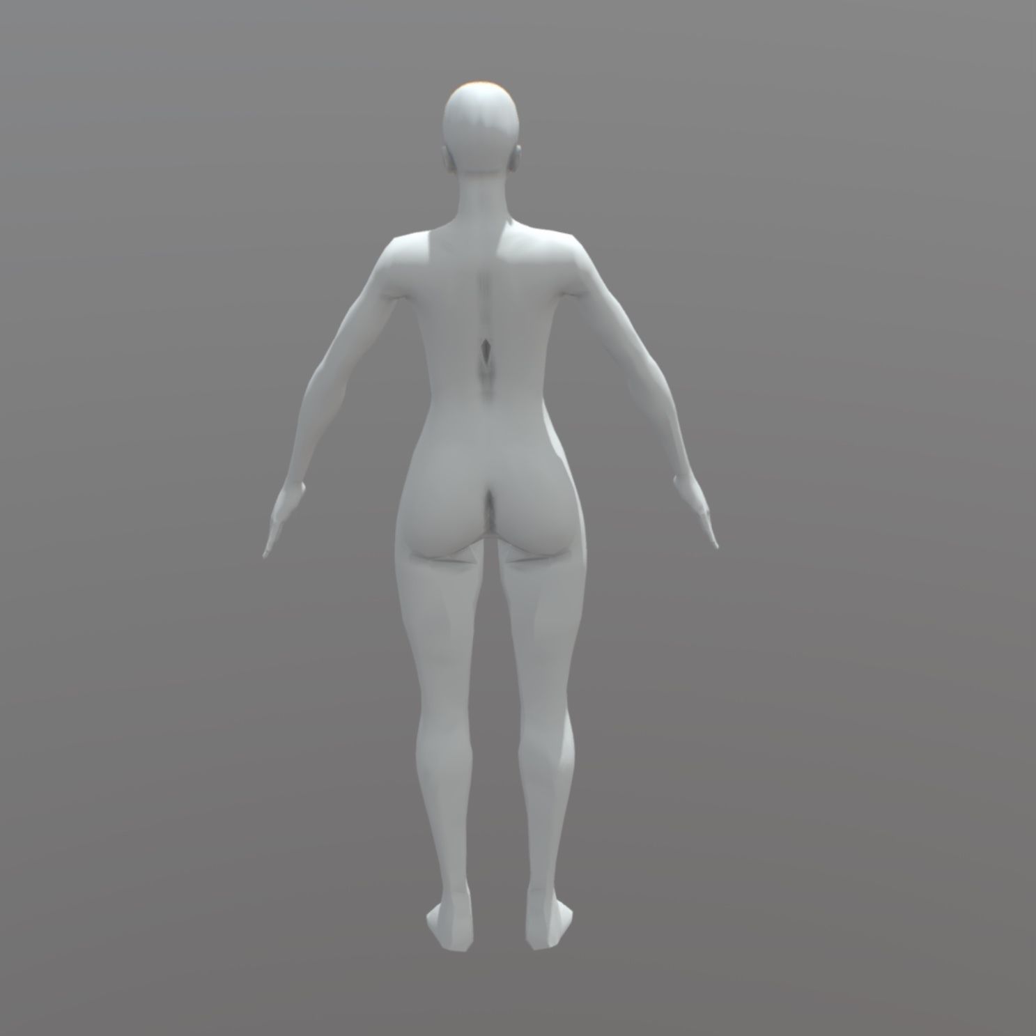 Low-Poly Female Body Low-poly 3D model_2