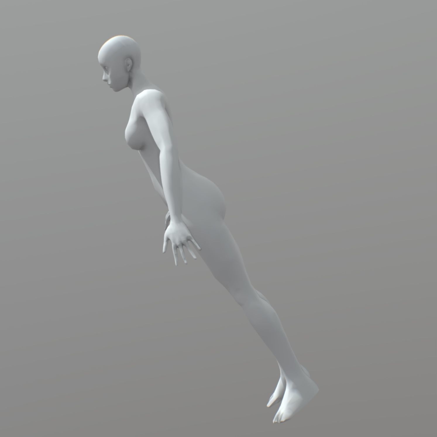 Low-Poly Female Body Low-poly 3D model_1