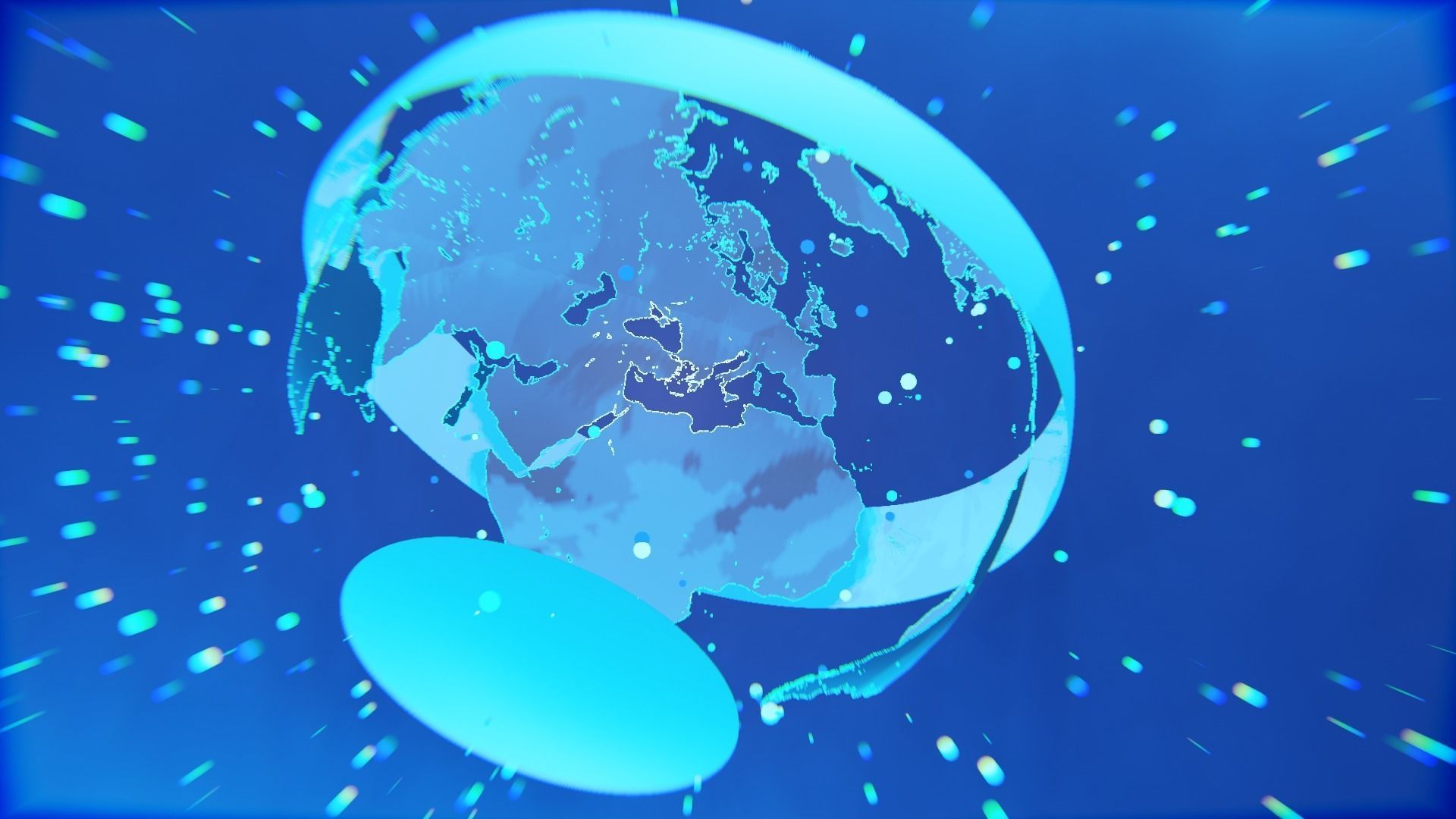 Earth planet solar system animation Low-poly 3D model_3