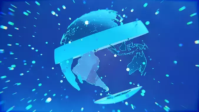 Earth planet solar system animation Low-poly 3D model