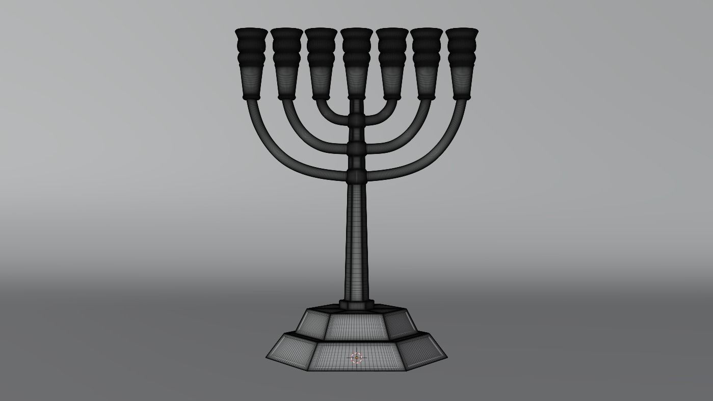 Menorah Gold 3D print model 3D model_8