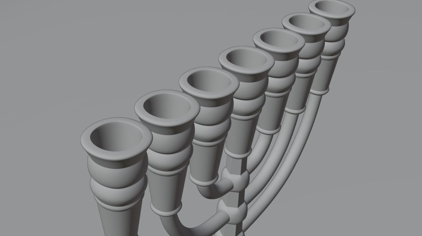 Menorah Gold 3D print model 3D model_5