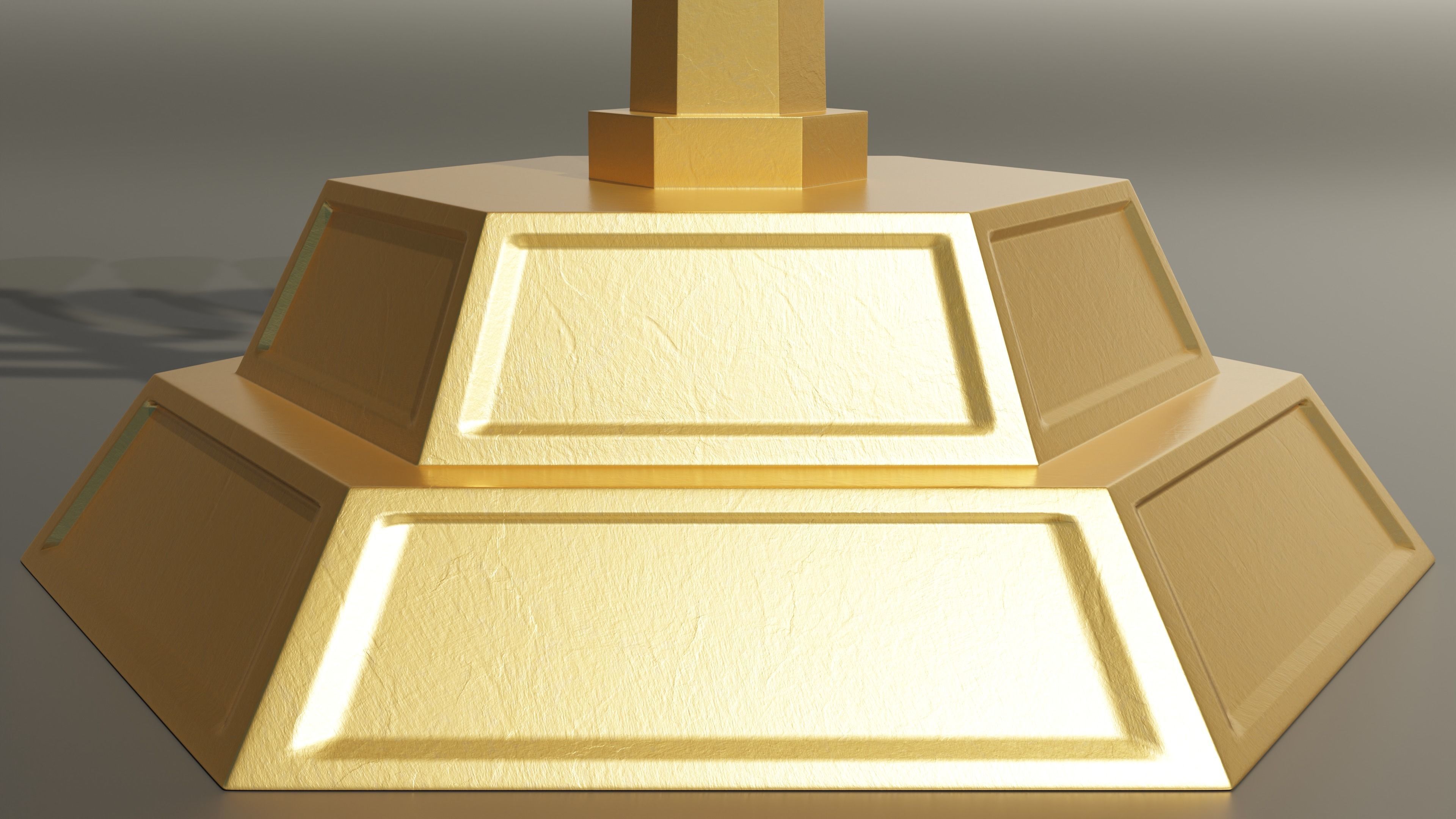 Menorah Gold 3D print model 3D model_3