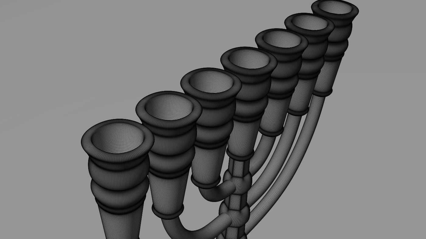 Menorah Gold 3D print model 3D model_9