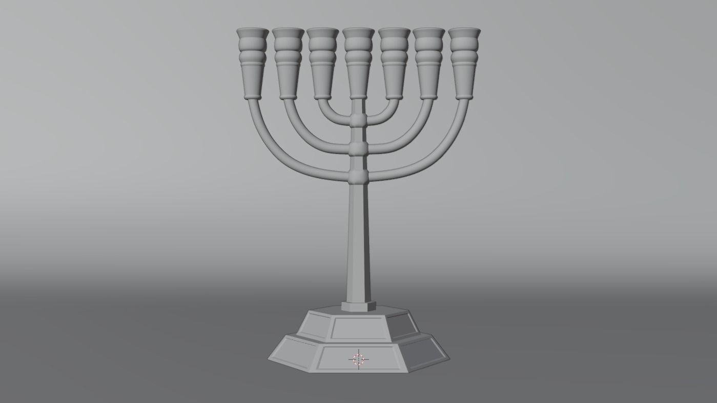 Menorah Gold 3D print model 3D model_4