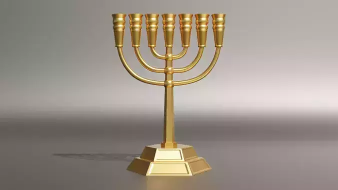 Menorah Gold 3D print model 3D model