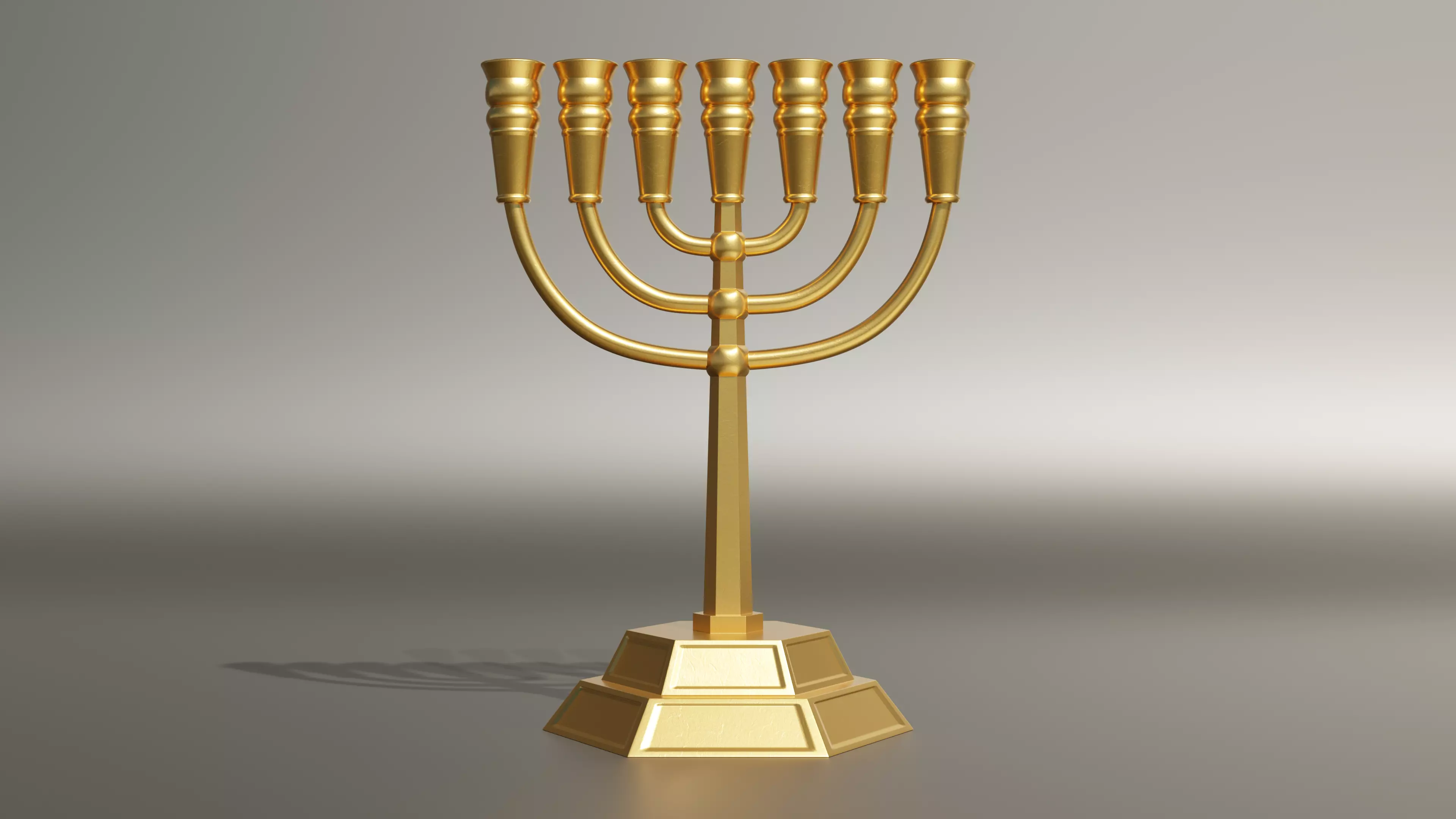 Menorah Gold 3D print model 3D model_0