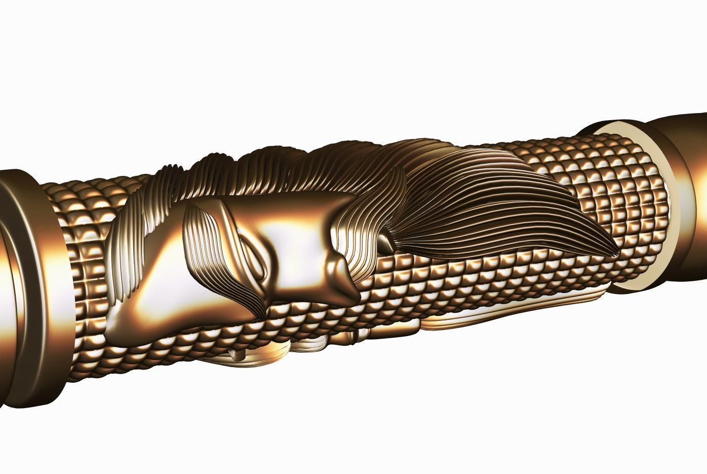 Carved hookah ornament for cnc 01 3D model_6