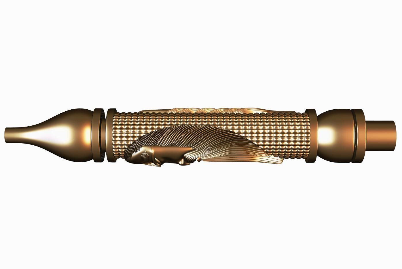 Carved hookah ornament for cnc 01 3D model_3