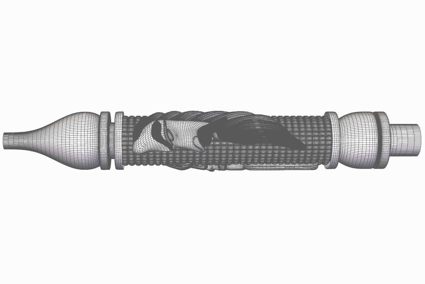 Carved hookah ornament for cnc 01 3D model_9