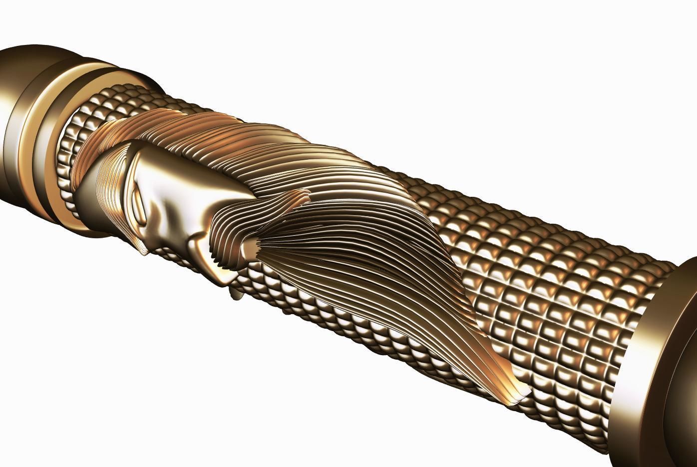 Carved hookah ornament for cnc 01 3D model_8