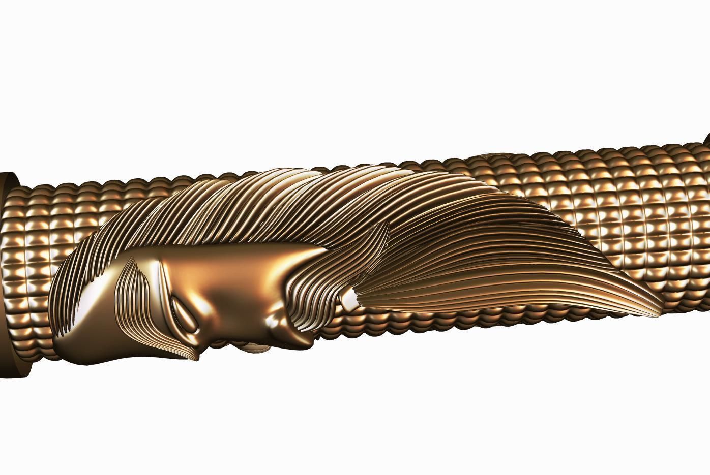 Carved hookah ornament for cnc 01 3D model_7