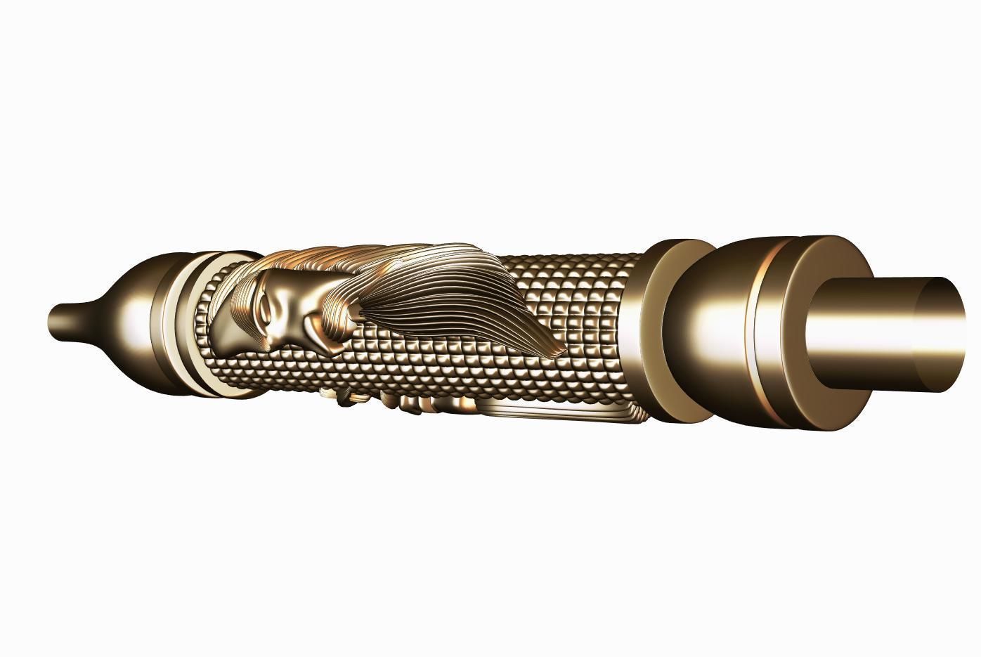 Carved hookah ornament for cnc 01 3D model_2