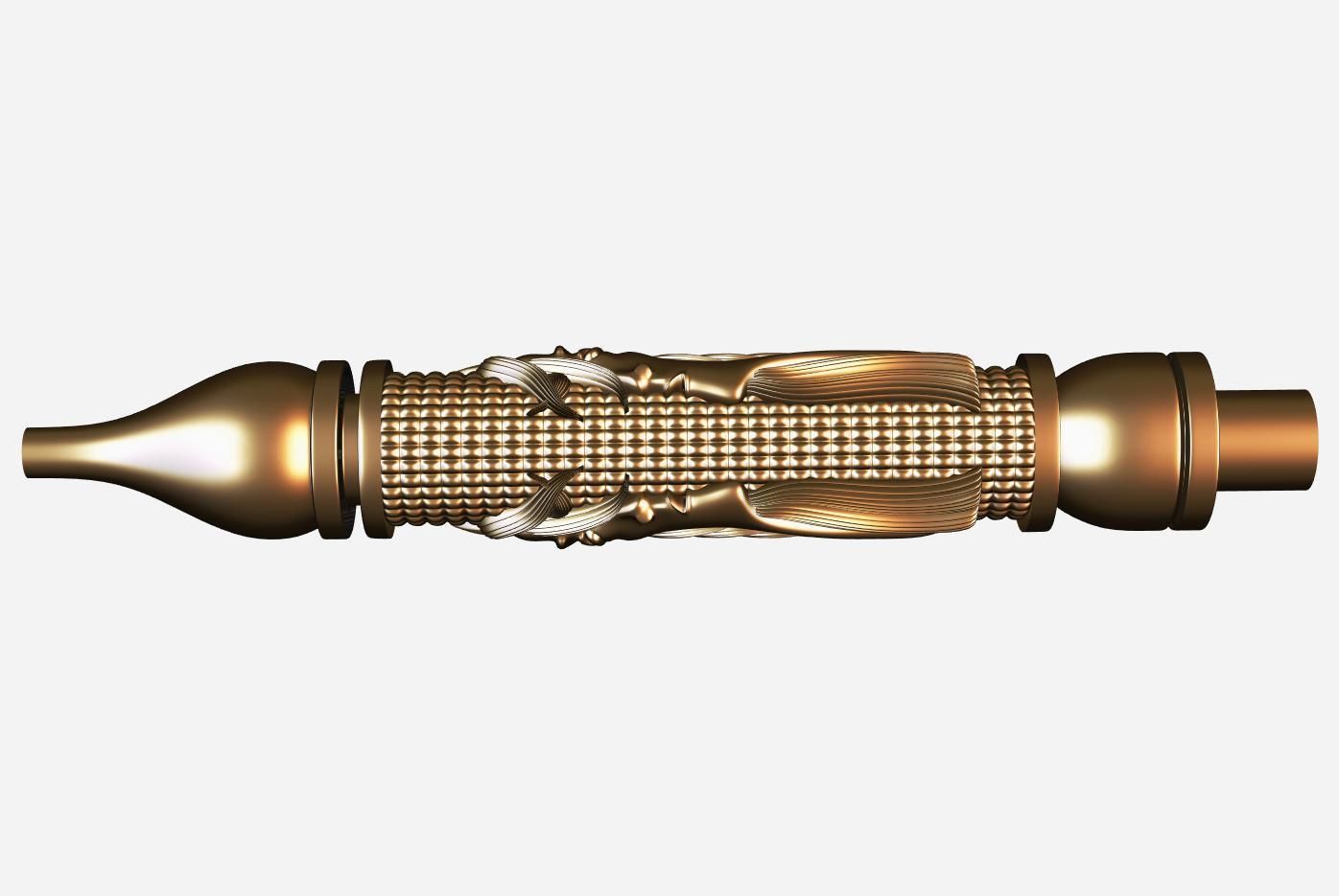 Carved hookah ornament for cnc 05 3D model_3