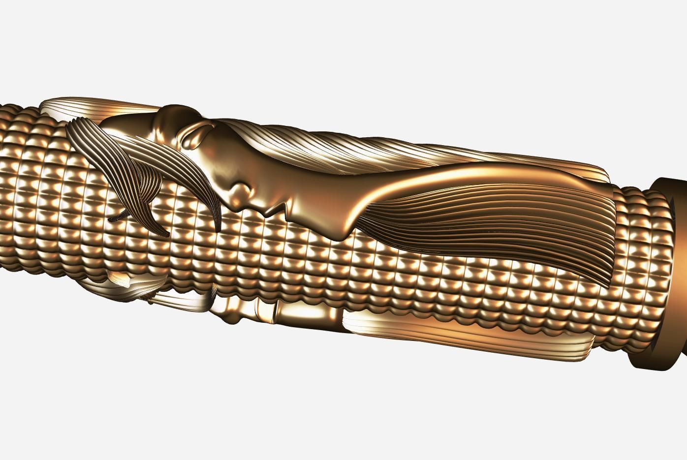 Carved hookah ornament for cnc 05 3D model_7