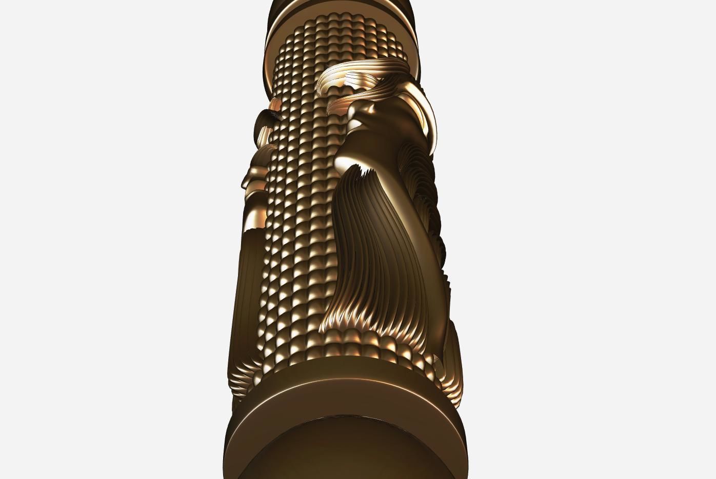 Carved hookah ornament for cnc 05 3D model_8