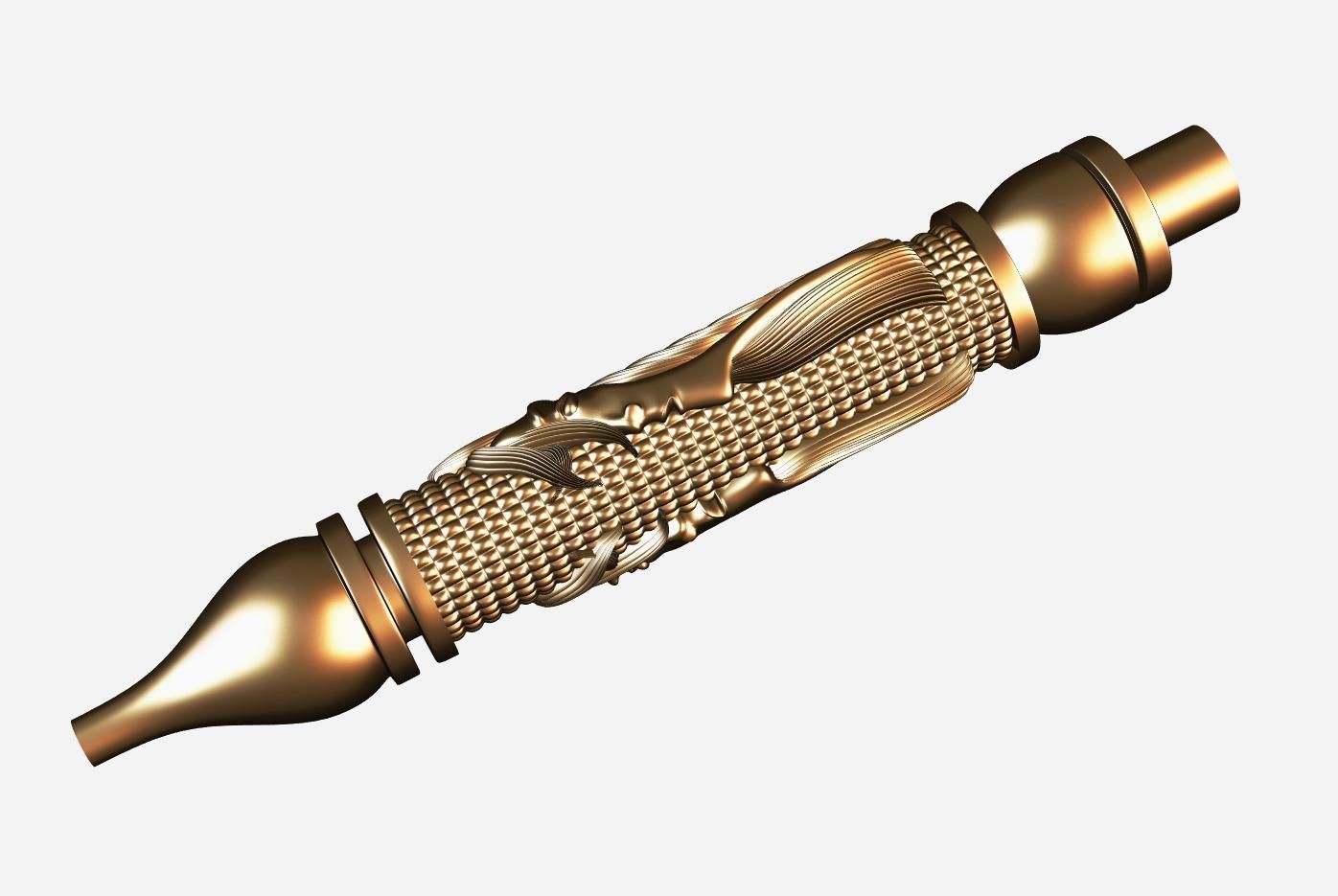 Carved hookah ornament for cnc 05 3D model_4