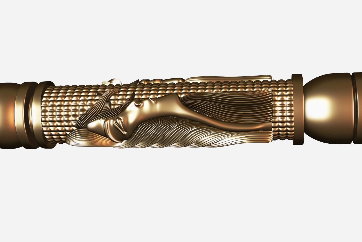 Carved hookah ornament for cnc 05 3D model_5