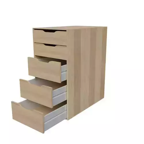 ALEX Cabinet with drawers white stain oak 36x70 cm