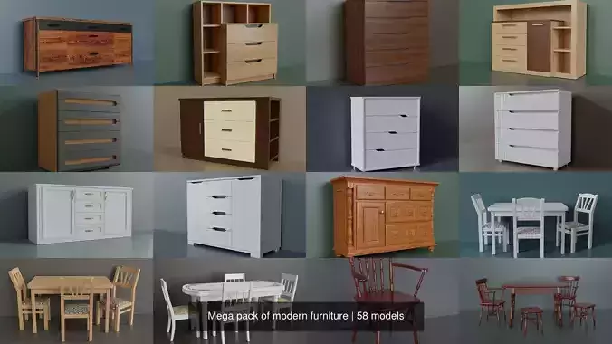 Mega pack of modern furniture 3D Model Collection