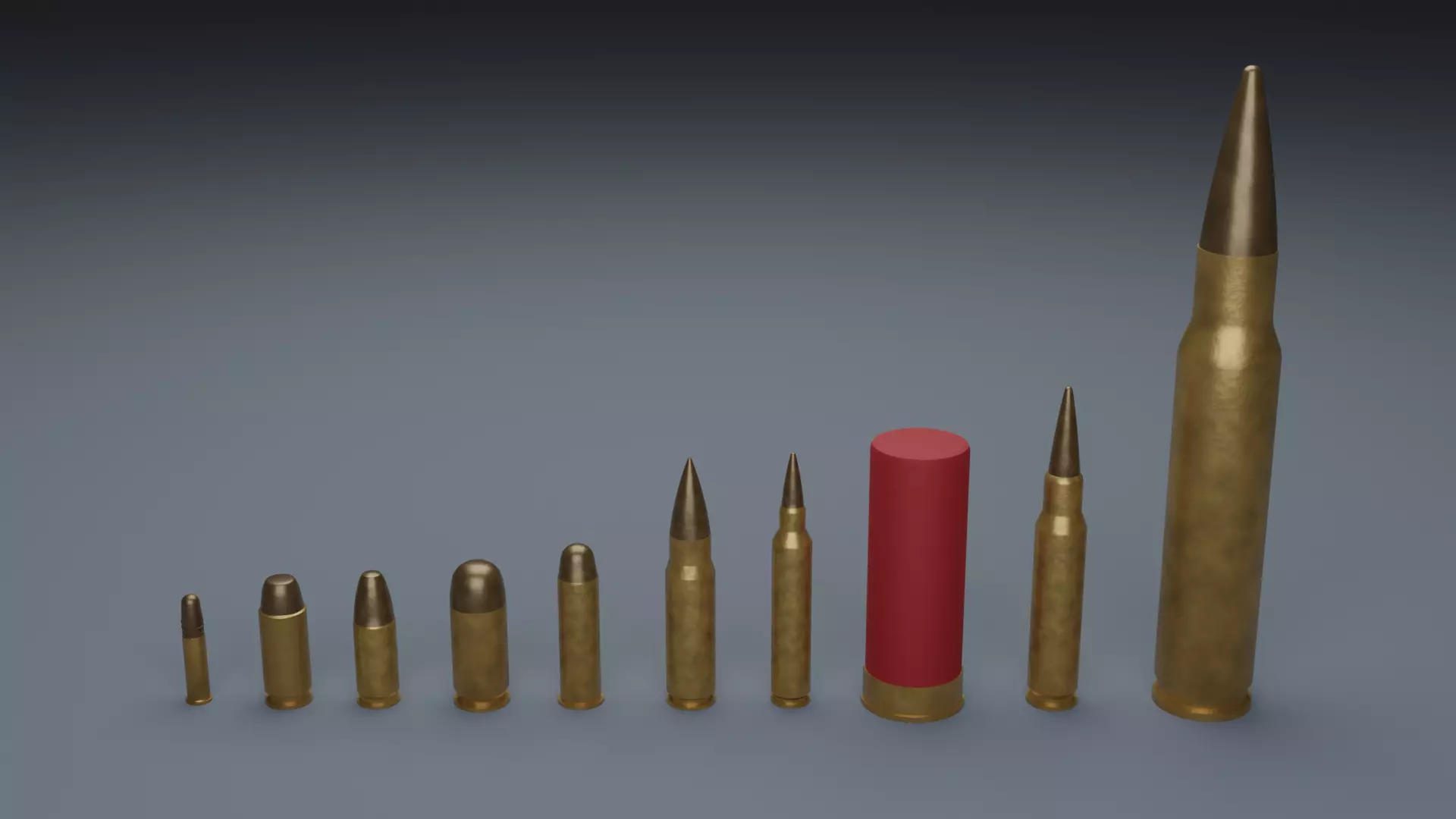 Common Bullet Types 3D model_0