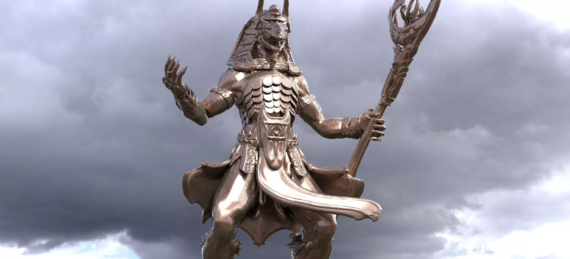 Anubis Statue Sculpture 1 3D model_0