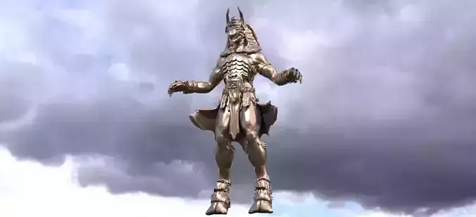 Anubis Statue Sculpture 3 hands out  3D model