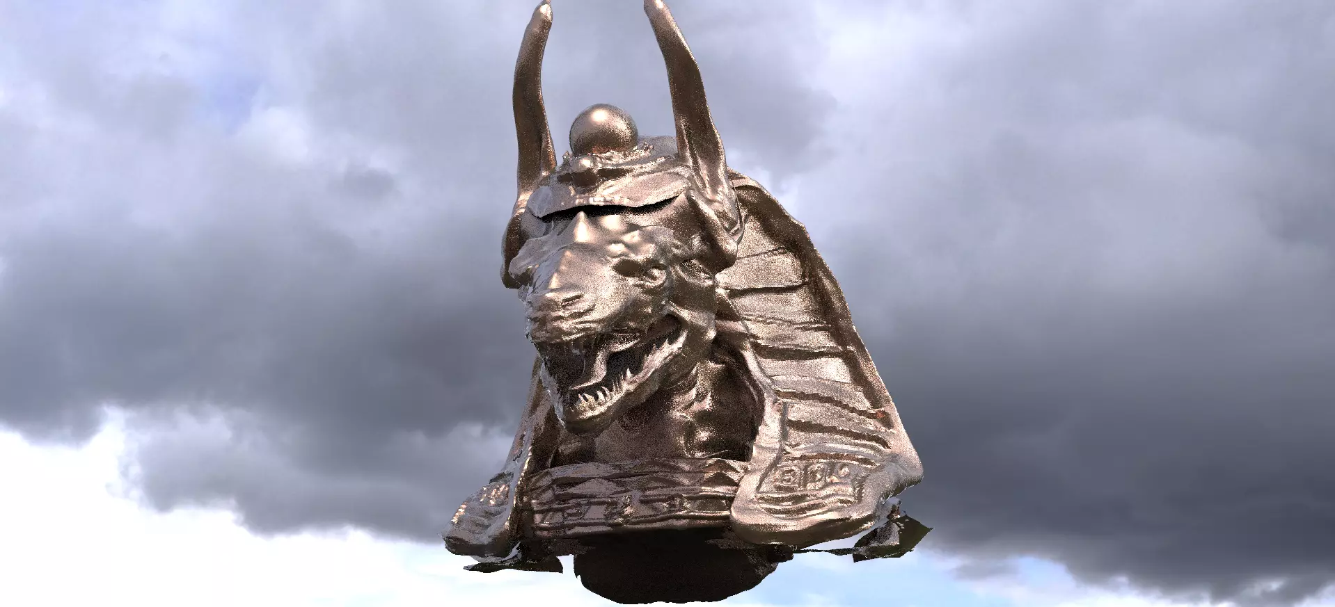 Anubis Head Statue  3D model_0