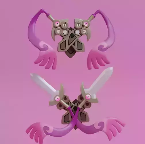 Pokemon - Doublade  with 2 poses 3D print model