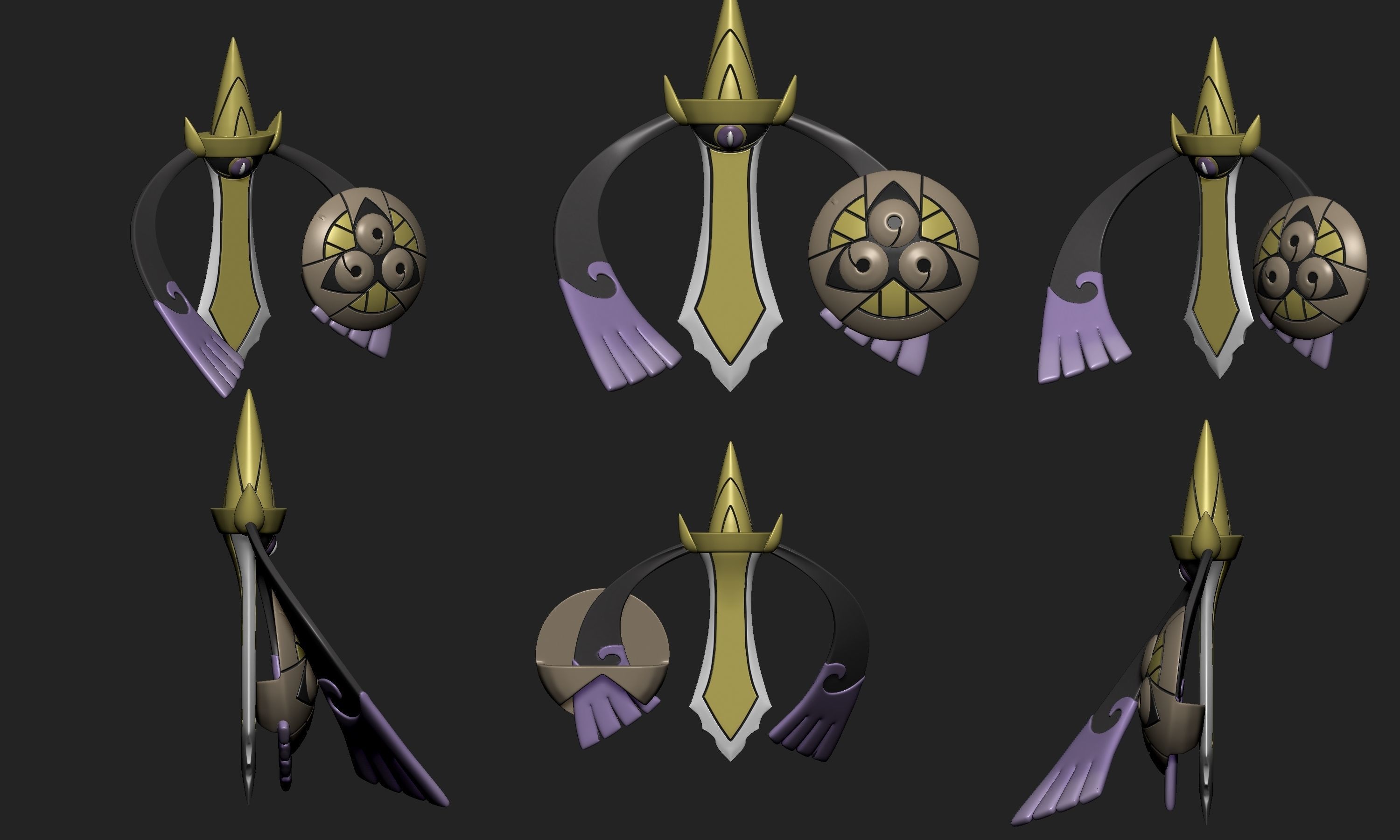 Pokemon - Aegislash with 2 poses 3D model 3D printable | CGTrader