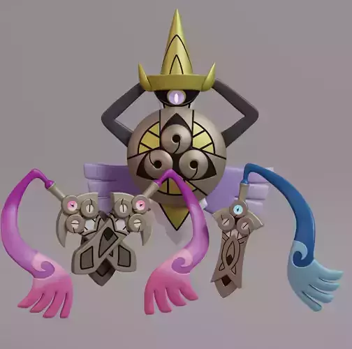 Pokemon - Honedge Doublade and Aegislash with 2 poses 3D