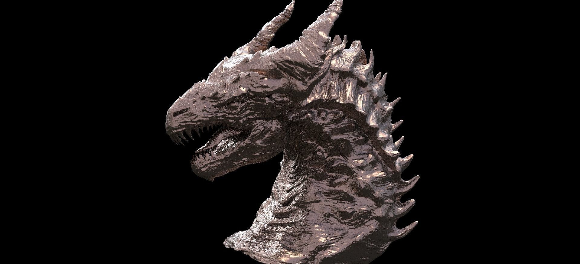 Anubis Statue Head 2 3D model_2