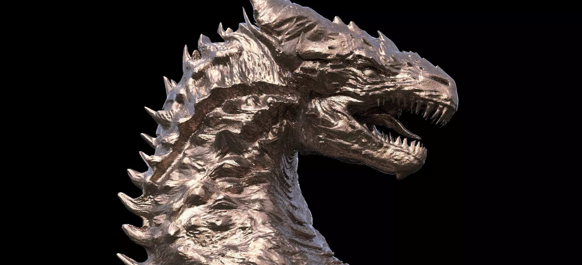 Anubis Statue Head 2 3D model_0