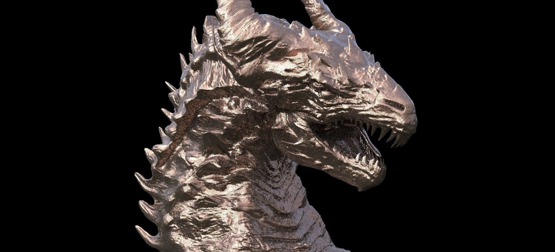 Anubis Statue Head 2 3D model_1