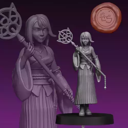 Yuna - Final Fantasy X - 32mm Miniature 3D print model