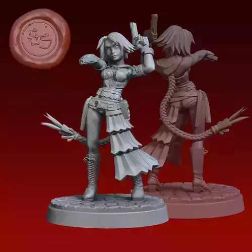Gunner Yuna - FFX-2 - 32mm Miniature
