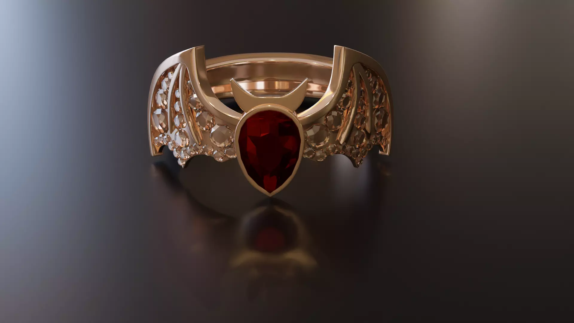 Bat Ring 3D print model_0