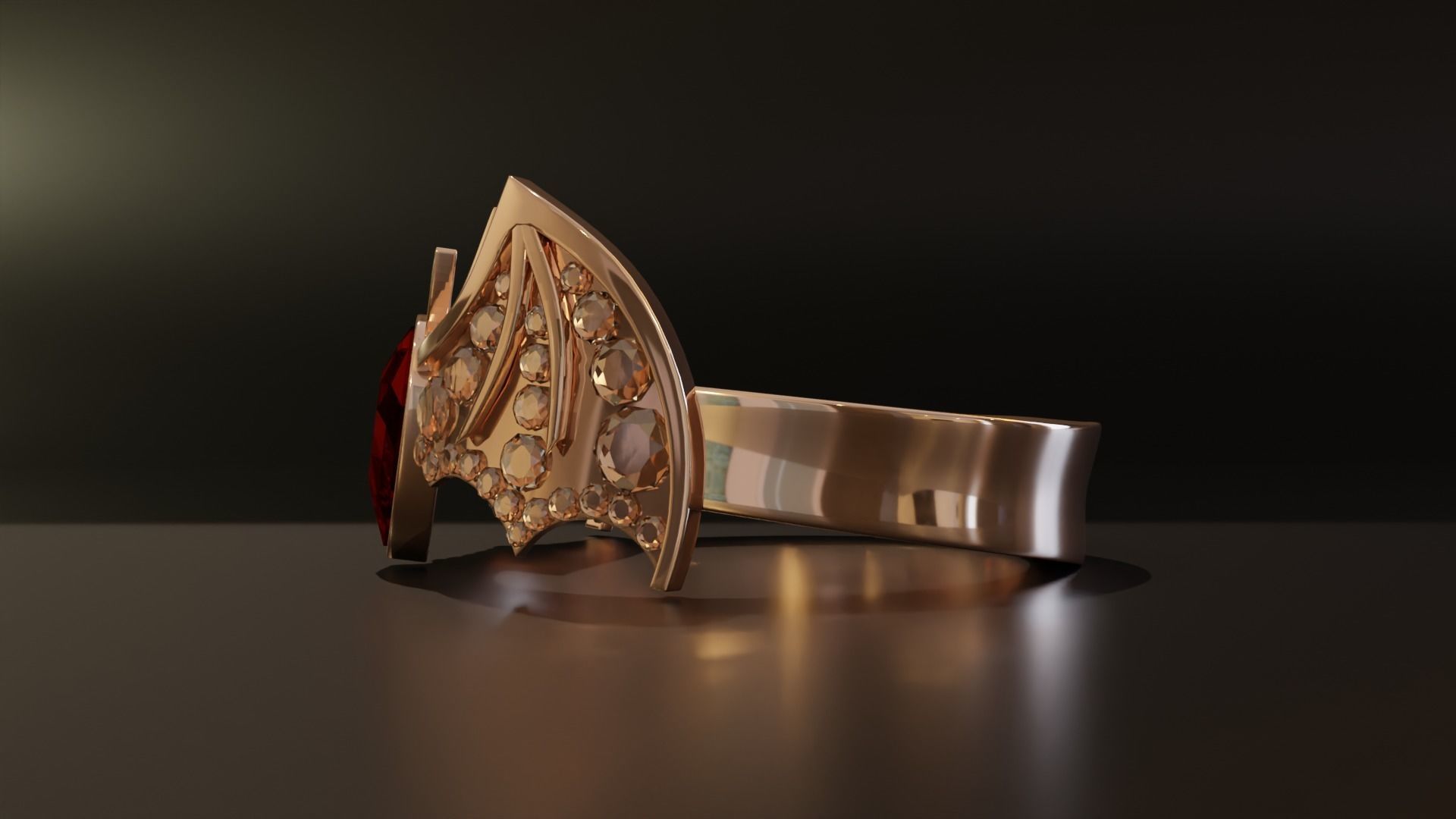 Bat Ring 3D print model_2