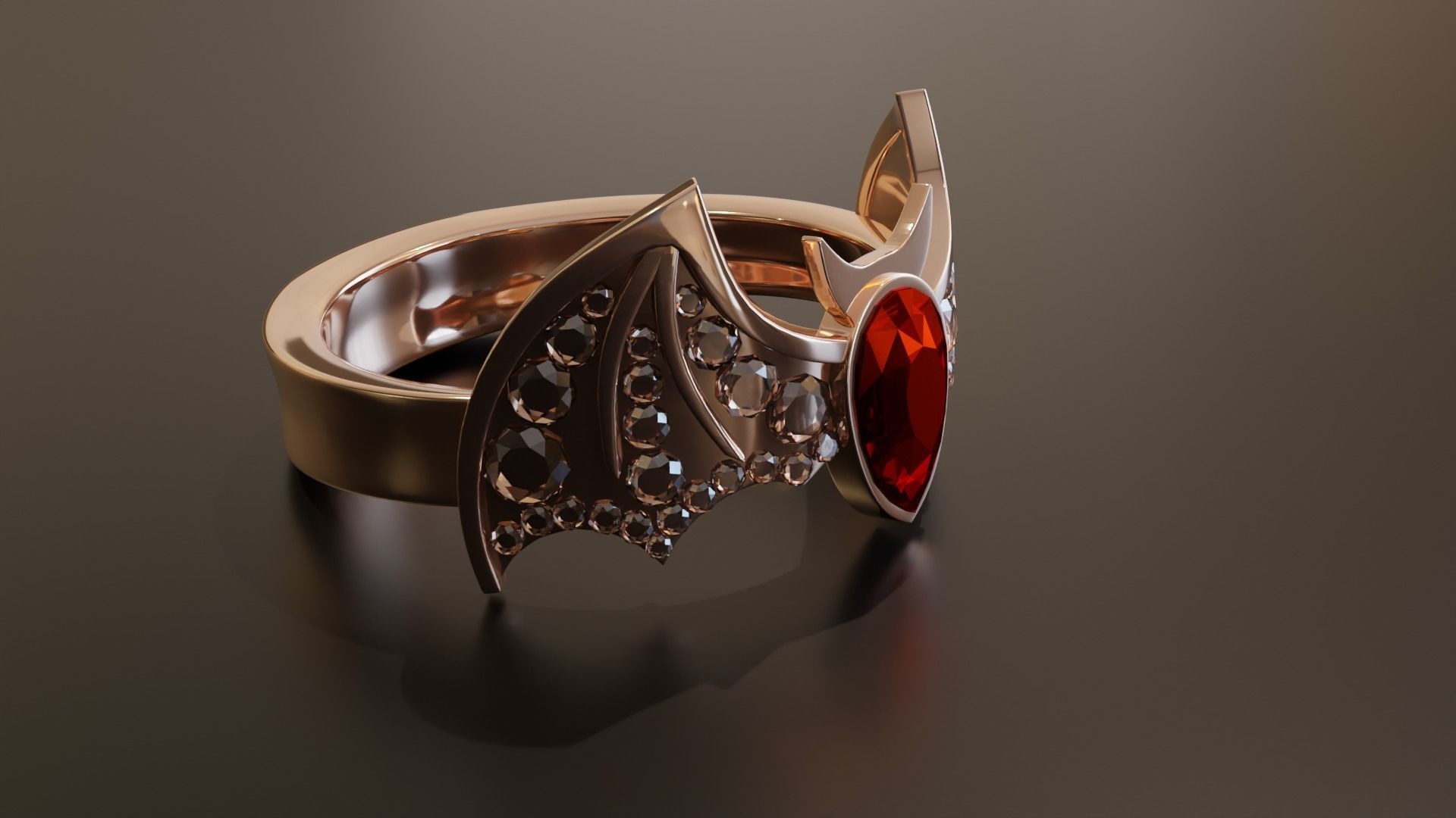 Bat Ring 3D print model_1