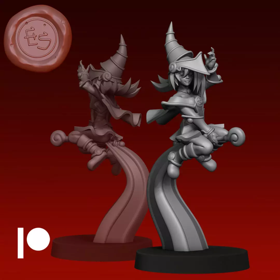 Dark Magician Girl - Yu-Gi-Oh - 32mm Miniature 3D print model_0