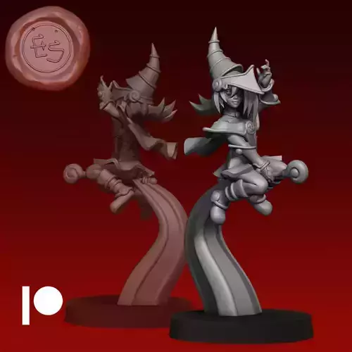 Dark Magician Girl - Yu-Gi-Oh - 32mm Miniature 3D print model
