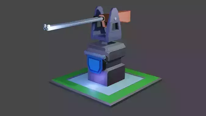 Shotgun Base Defend for mobile game  Low-poly 3D model