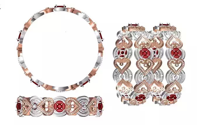 Women Bangle Bracelet STL JCD Details