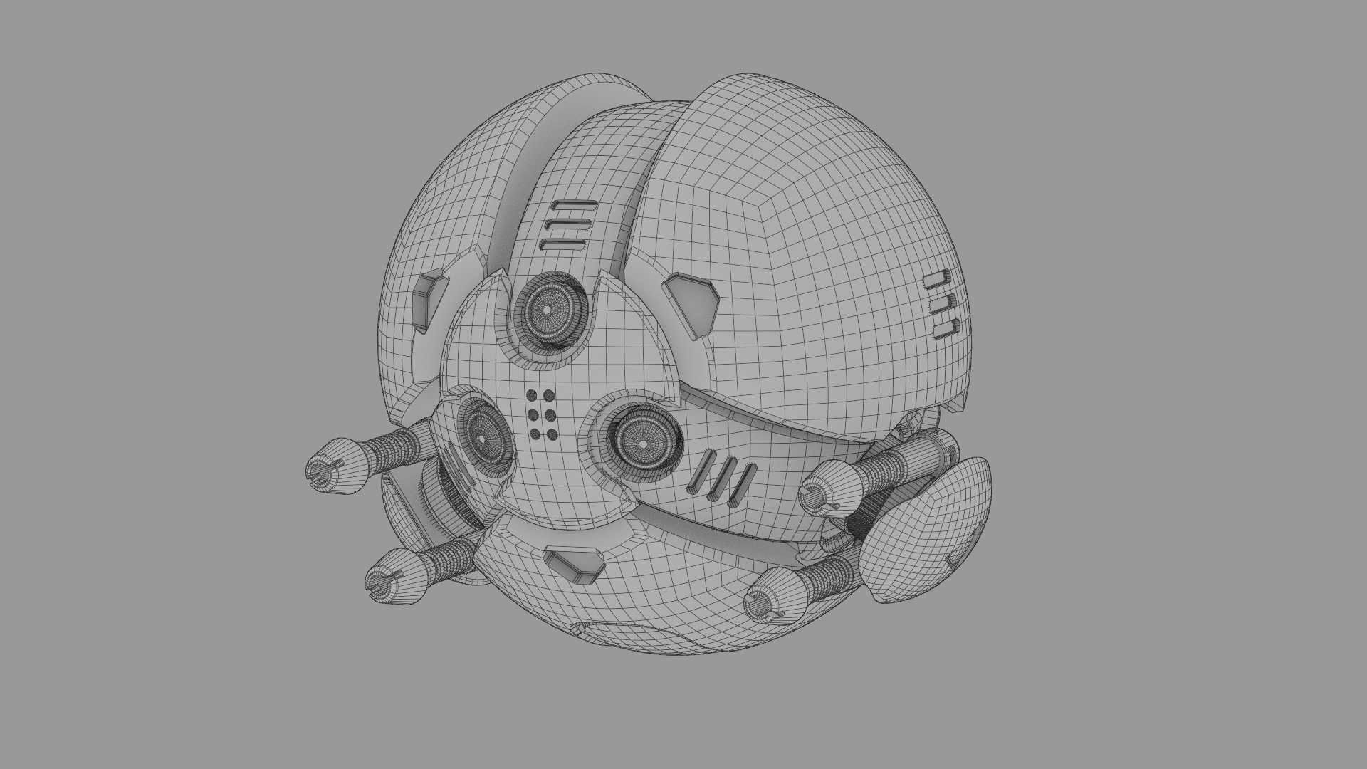 BALL DROID F-200 RIGGED - ANIMATED 3D model_36