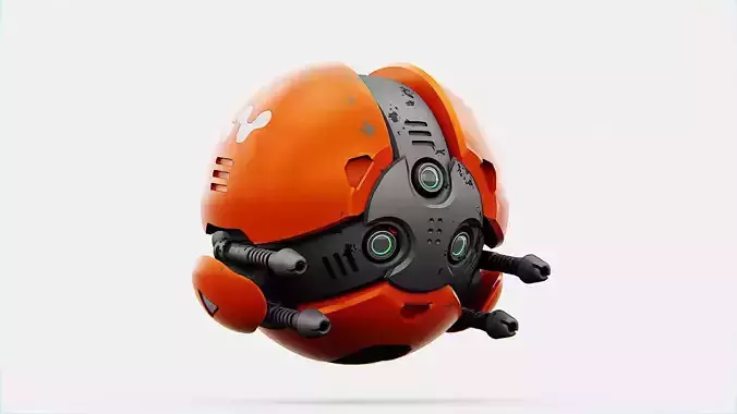 BALL DROID F-200 RIGGED - ANIMATED 3D model