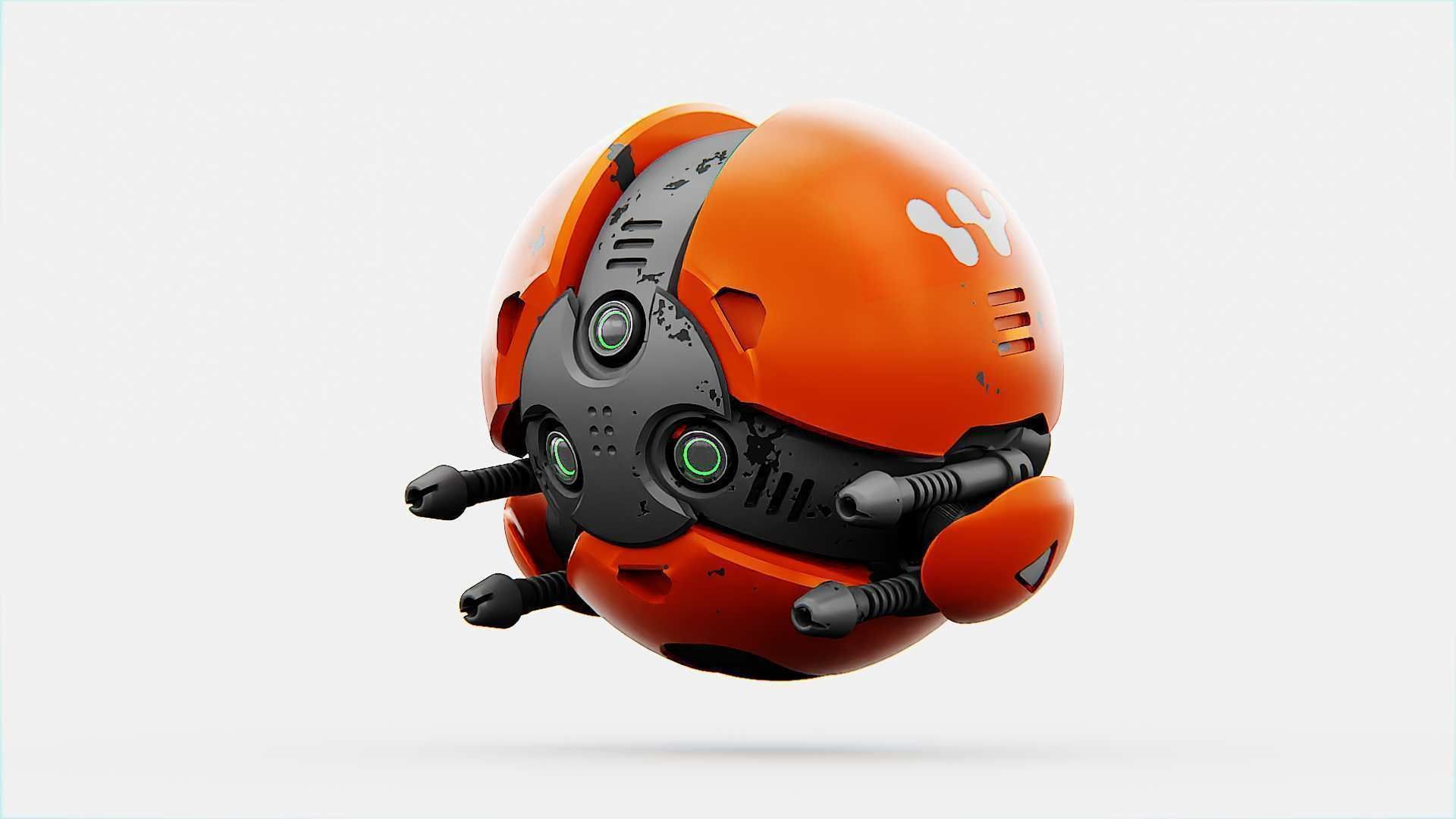 BALL DROID F-200 RIGGED - ANIMATED 3D model_6