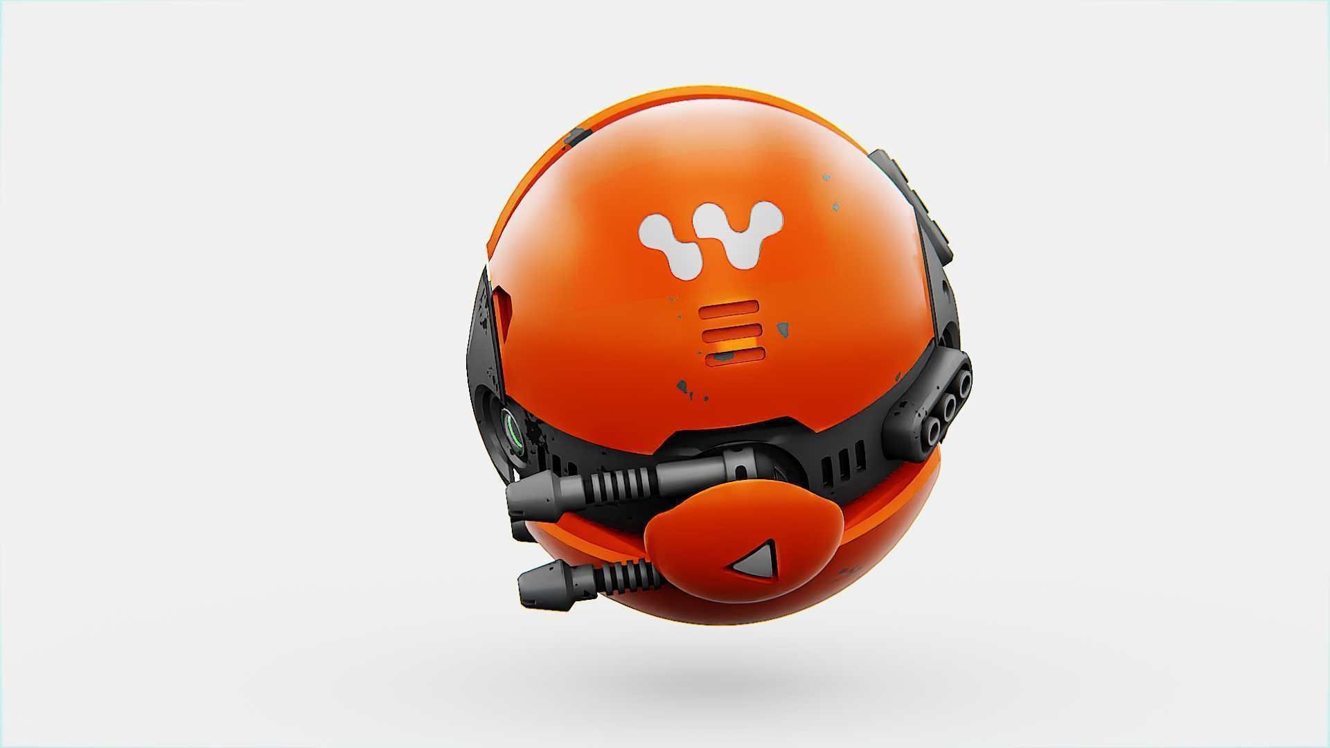 BALL DROID F-200 RIGGED - ANIMATED 3D model_8