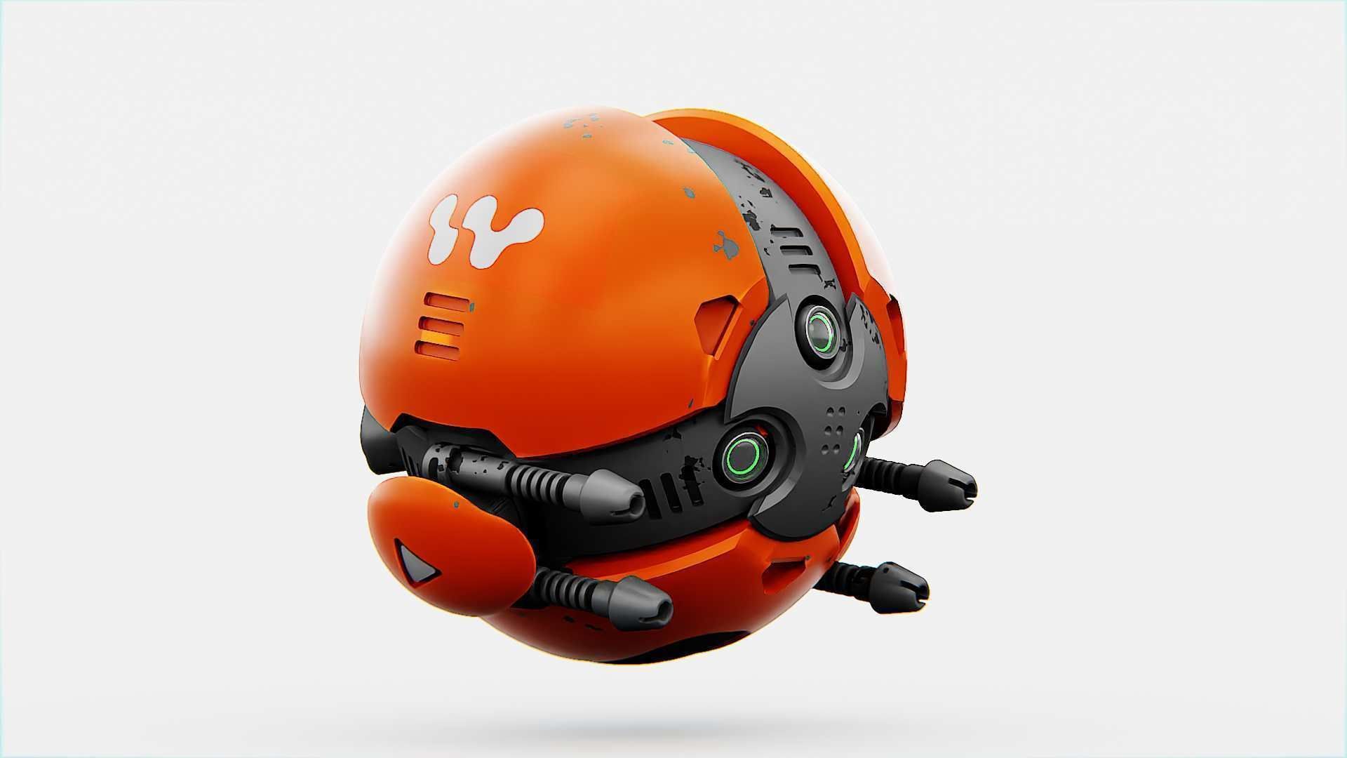 BALL DROID F-200 RIGGED - ANIMATED 3D model_16